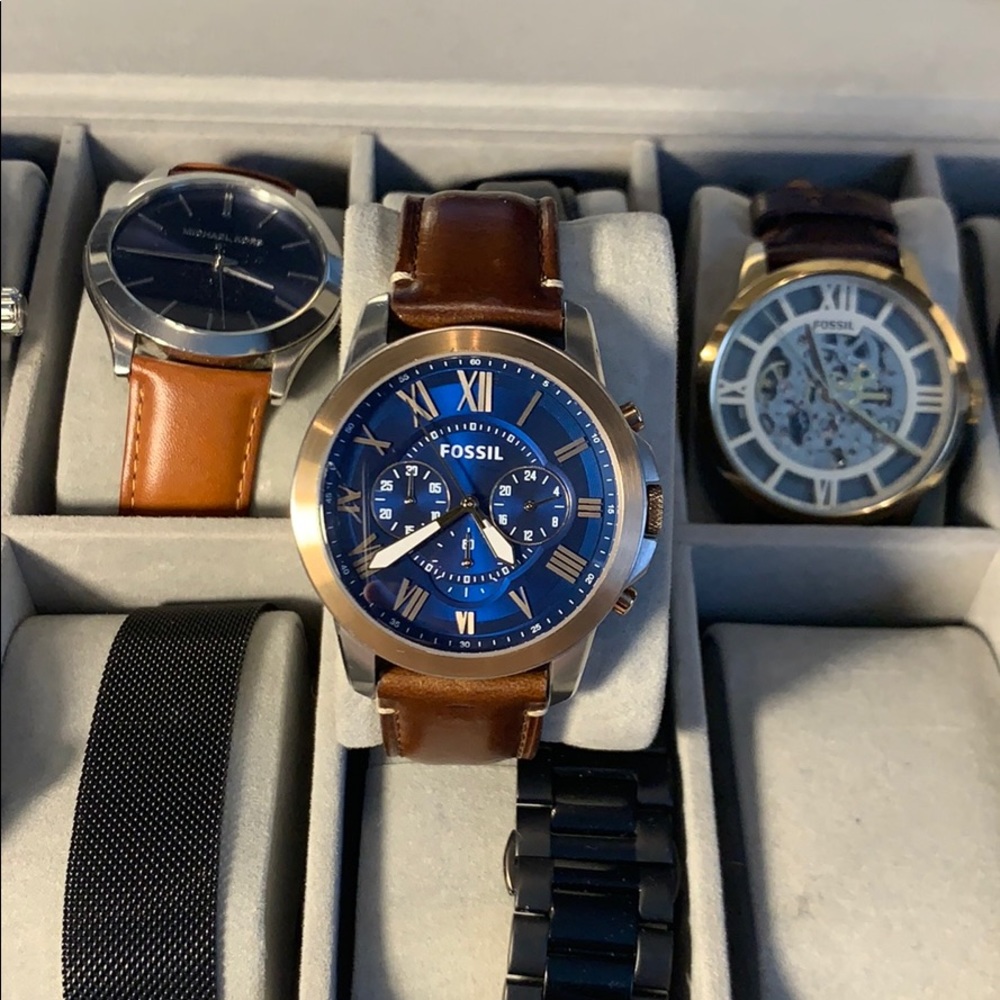 Men’s Fossil Grant Chronograph Leather watch
